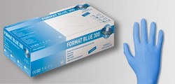 Unigloves Format BLUE 300 Nitrile Gloves, blue, S 6-7, Box per 50 pcs