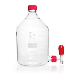 DURAN® Stutzenflasche, mit GL 45 Gewindehals und GL 32 Gewindemuffe Seitenarm DWK