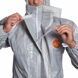 Hooded protective coveralls <em class="search-results-highlight">Tychem®</em> 6000 F grey DuPont™