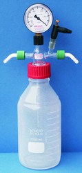 Woulff'sche Flasche mit Uhrmanometer komplett