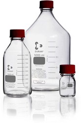 DURAN® Original GL45 Laborflasche klar mit hochtemperaturbeständigem Schraubverschluss und Ausgiessring DWK