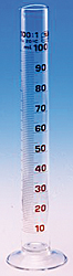 Measuring cylinder high form with glass round base ASSISTANT, Cl. B