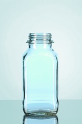 Vierkant - Schraubflaschen Kalk-Soda-Glas Duran