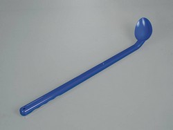 Sampling spoon curved, long handle, blue Bürkle