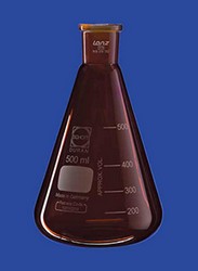 Erlenmeyer flasks with ground joint, amber Lenz