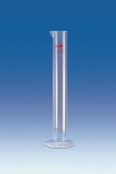 Graduated cylinders, PMP, Class A, tall form, red printed scale