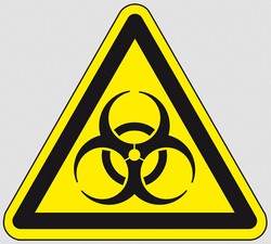 Warnschild Warnung vor Biogefährdung, selbstklebend
