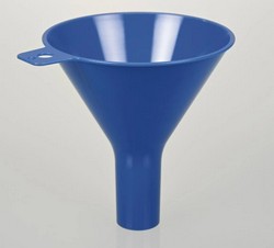 Blue disposable liquid funnels Bürkle