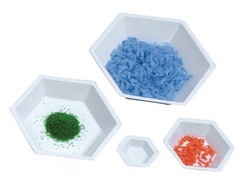 Hexagonal weighing boats, PS, antistatic LLG-Labware