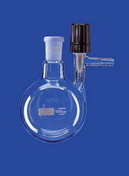 Nitrogen round-bottom flasks (Schlenk flasks) with PTFE needle-valve stopcock Lenz