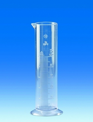 Graduated cylinders, SAN, Class B, short shape, with a raised scale Vitlab