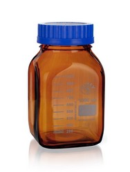 Square Laboratory bottle GL 80, amber glass SIMAX