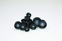 Black Phenolic Screw Caps with PE Cone Liner, Solid Top Wheaton