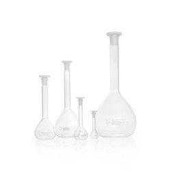 Volumetric flasks, Class A, white printed image, ISO-compliant with individual certificate DURAN®