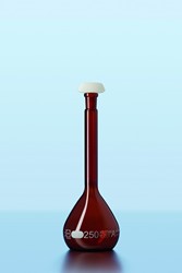 Volumetric flasks, amber, classe A, ISO-compliant with batch certificate DURAN®