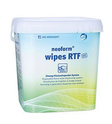 Disposable fleece cloth dispenser system for the use of surface disinfectants, neoform wipes RTF Dr. Weigert