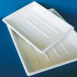 Photographic trays, shallow form with ribs on bottom, profile shape rounded