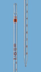 Messpipetten, Typ 3, völliger Ablauf SILBERBRAND ETERNA, Klasse B, Nullpunkt oben