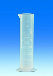 Graduated cylinders, PP, Class B short shape, with a raised scale Vitlab