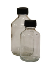 Bottle round, clear glas