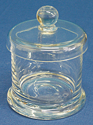 Glass jars with and without cover of glass